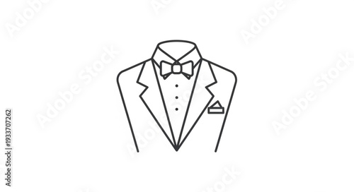 Tuxedo Suit Illustration Simple Design.