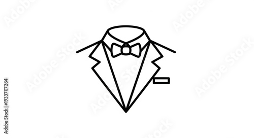 Tuxedo Jacket with Bow Tie Illustration.