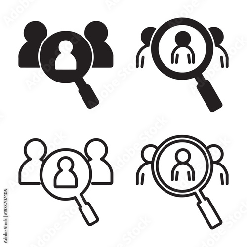 Recruitment Search Hiring Vector Icon