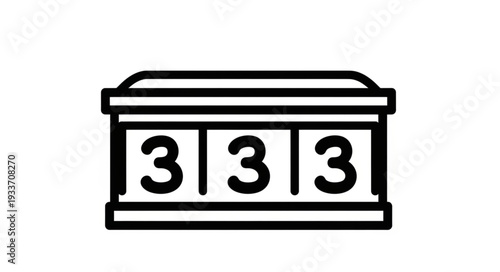 Three digit counter display showing the number three.