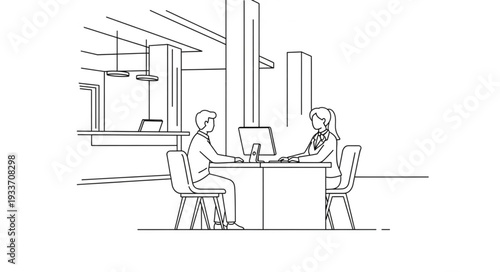 Two People Working on Computers.