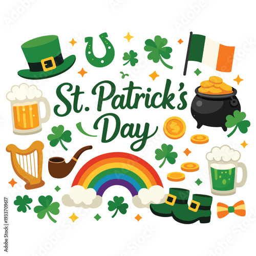 flat design of St. Patrick’s Day