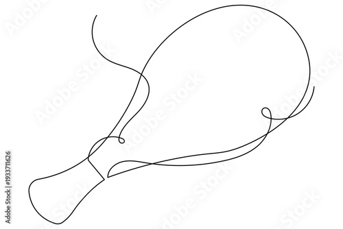 Crispy chicken drumstick single line art simple black outline design (2)