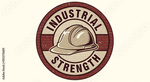 Industrial Strength Hard Hat Emblem Design.