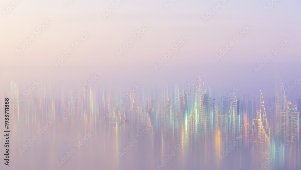 Fototapeta premium Abstract Cityscape at Dawn with Pastel Hues