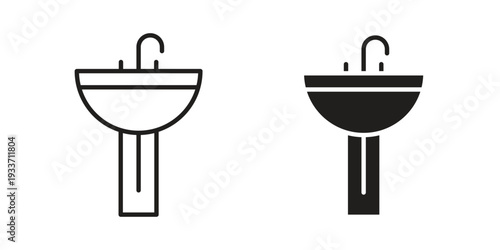 Sink icon illustration isolated on White background, Vector icon Eps10.