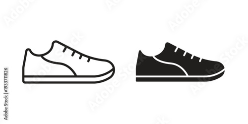 Sneaker icon illustration isolated on White background, Vector icon Eps10.