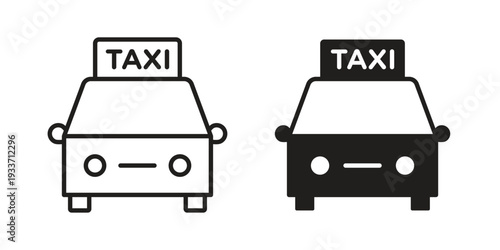 Taxi icon illustration isolated on White background, Vector icon Eps10.