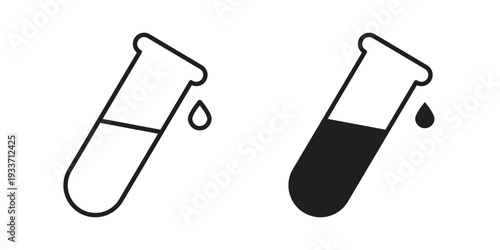 Test tube icon illustration isolated on White background, Vector icon Eps10.