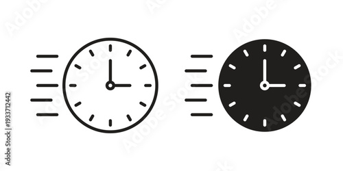 Time fast icon illustration isolated on White background, Vector icon Eps10.
