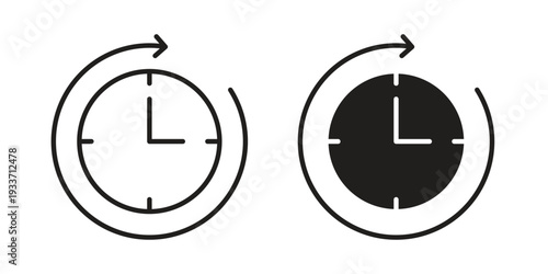 Time forward icon illustration isolated on White background, Vector icon Eps10.