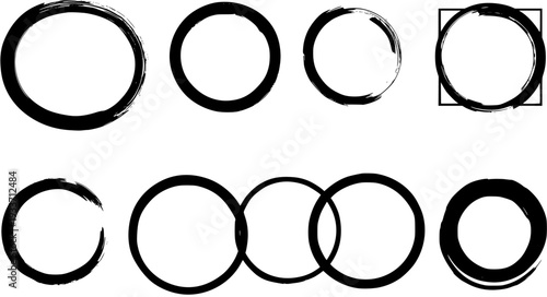 Enso Zen Circle Collection: Hand-Drawn Brush Stroke Design Elements