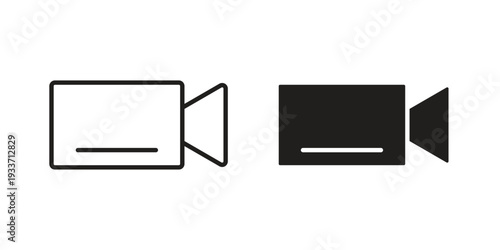 Video call icon illustration isolated on White background, Vector icon Eps10.