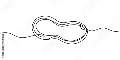 One single line drawing of whole healthy organic peanut for farm logo identity.