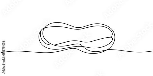One single line drawing of whole healthy organic peanut for farm logo identity.