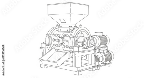 Vintage Industrial Printing Press Machine.