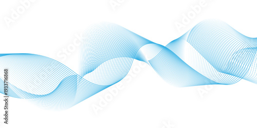 Abstract curve technology lien waves. Background lines wave abstract stripe design. White background, mesh abstract, vector blurred soft blend color background .