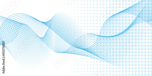 Abstract curve technology lien waves. Background lines wave abstract stripe design. White background, mesh abstract, vector blurred soft blend color background .