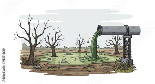 Water Flowing from Old Water Pump.