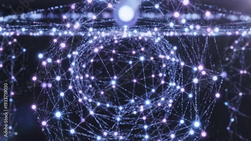 Abstract Network Grid Globe Data Flow Futuristic Digital Connection Technology