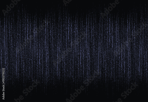 Abstract dark purple and blue digital rain texture with glitch grain effect on dark background vector illustration.