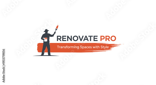 Renovate Pro logo with painter and brush stroke.