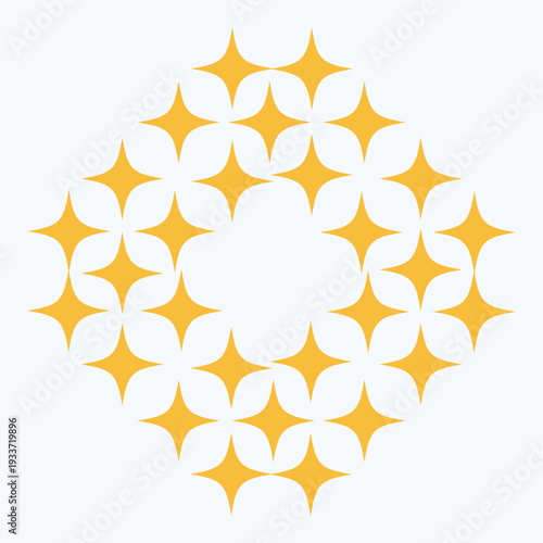 Minimal Golden Star Sparkle Cluster Vector Decorative Background