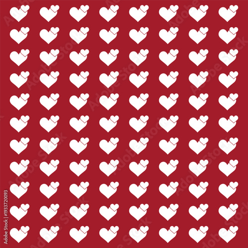 Red Heart Seamless Pattern Background Love Valentine Vector Design