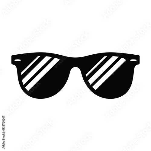 Black sunglasses with striped lenses a simple graphic illustration