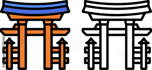 Traditional Japanese Torii Gate Shinto Symbol