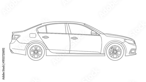 Sleek Sedan Silhouette: A modern sedan design, with detailed lines, offers a glimpse into automotive innovation and sophistication.