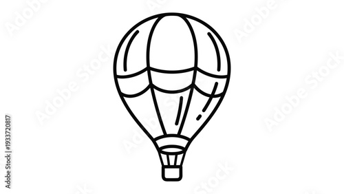 Ascending into Adventure: A detailed illustration of a hot air balloon, evoking feelings of exploration, freedom, and the thrill of flight. 