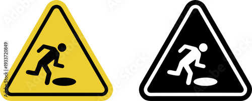 Danger Falling into Hole Warning Sign