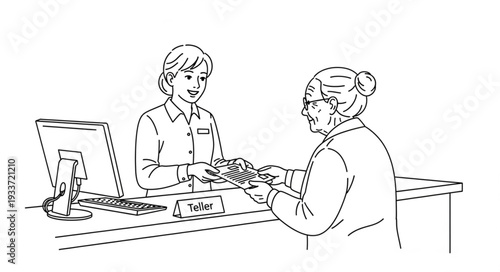 Woman Assisting Senior with Computer.