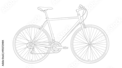 Bike Outlined Silhouette: An image that captures a simple bicycle outline, highlighting the sleek lines and essential components of the modern bike.