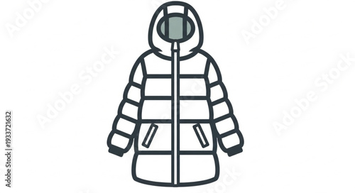 Winter Puffer Jacket with Hood.