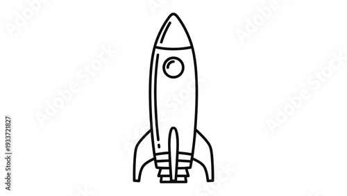 Rocket Ship Illustration: A sleek, minimalist illustration of a rocket ship ready for launch, exuding the spirit of adventure, exploration, and the vast expanse of space.