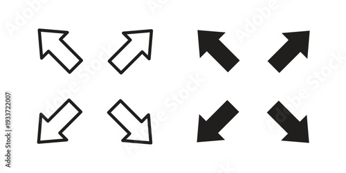 Expand icon on white background. Simple vector illustration for graphic and web design