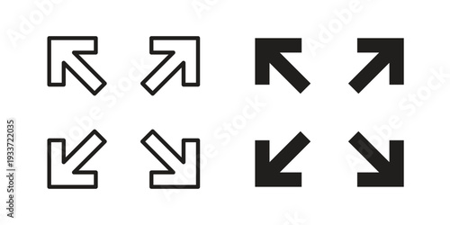 Expand icon on white background. Simple vector illustration for graphic and web design