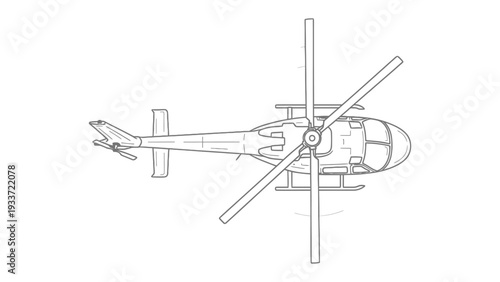 Aerial Sentinel: A detailed illustration of a helicopter, designed for aerial surveillance, showcasing the meticulous design and engineering. 