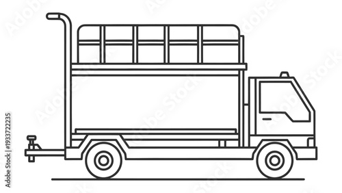 Delivery Truck Icon: A simplified graphic illustration of a delivery truck, designed for various applications related to transport and logistics. 