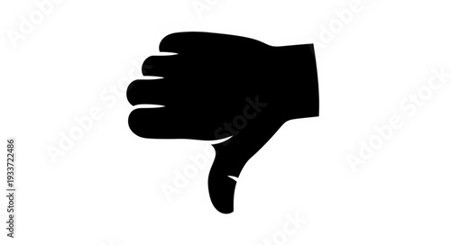 Silhouette of a hand showing a thumbs down gesture.