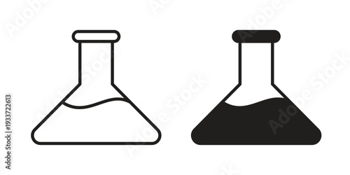 Flask icon on white background. Simple vector illustration for graphic and web design