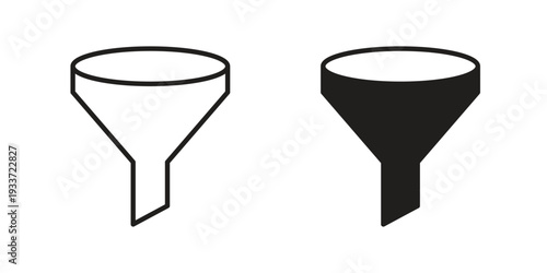 Funnel icon on white background. Simple vector illustration for graphic and web design