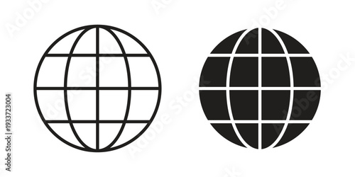 Globe icon on white background. Simple vector illustration for graphic and web design