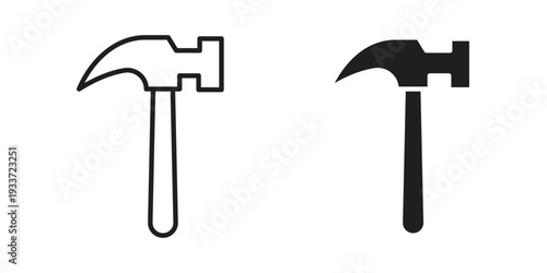 Hammer icon on white background. Simple vector illustration for graphic and web design