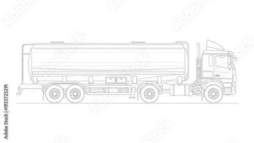 Tanker Truck: A detailed illustration of a tanker truck, showcasing its design and functionality, perfect for transportation and industry-related visuals.