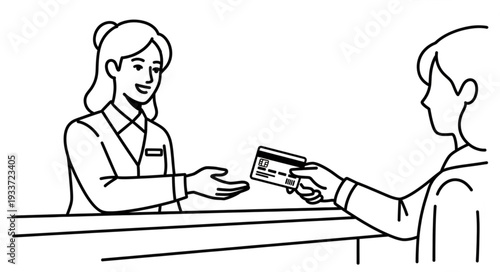 Woman Receiving Credit Card Payment.