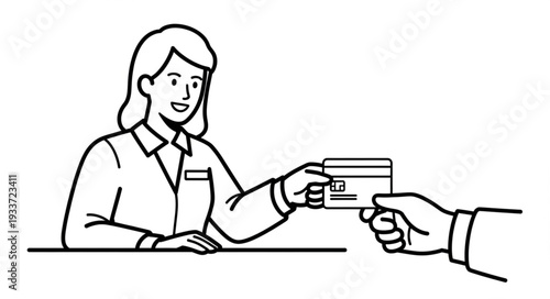 Woman Receiving Credit Card Payment.