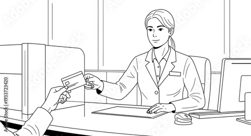 Woman Receiving Credit Card Payment.